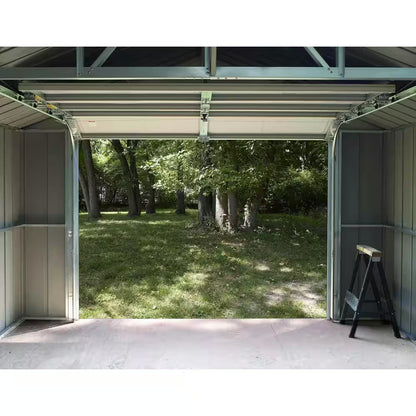 Murry Hill 12 Ft. W X 17 Ft. D 2-Tone Gray Steel Garage and Storage Building with Side Door and High-Gable Roof