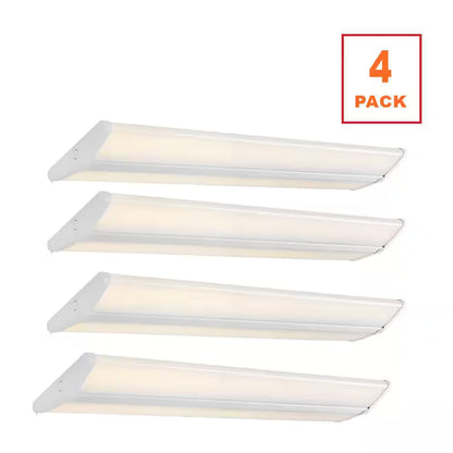 4-Pack 4 Ft. 7500 Lumens LED Wraparound Light Fixture 65W 120-277V Bright White 4000K Dimmable Garage Lighting