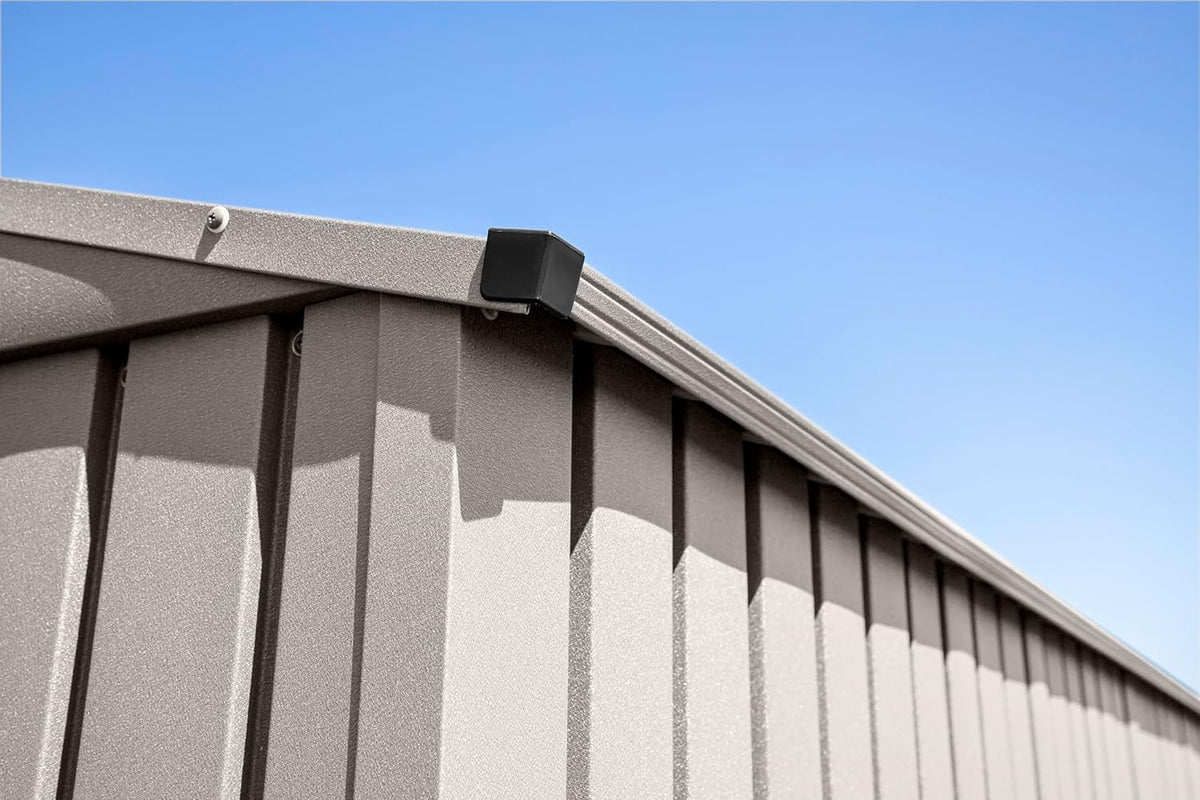 Shed Elite 10' X 14' Tall Outdoor Steel Storage Shed with High Gable and Lockable Doors Storage Building, Cool Grey