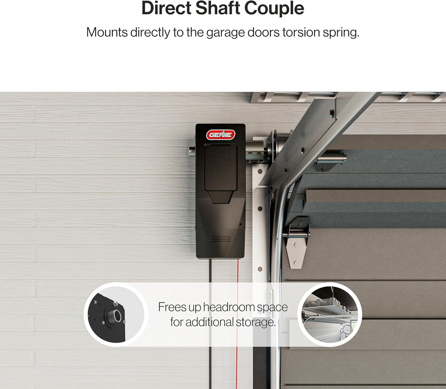 B6172H Wall Mount Smart Garage Door Opener, DC Motor Lifts up to 14Ft High 850Lbs, Black