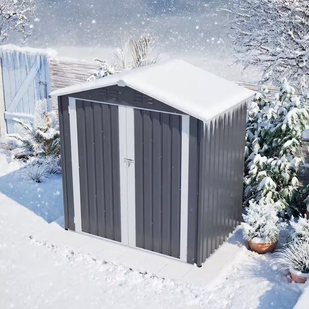 6 Ft. W X 4 Ft. D Metal Shed with Lockable Door, Outdoor Storage Shed (24 Sq. Ft.)