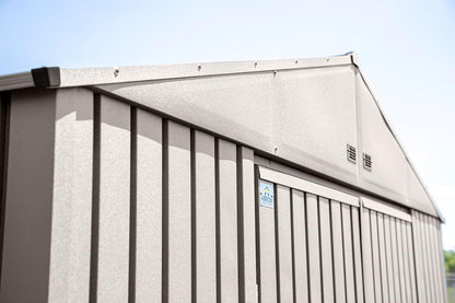 Shed Elite 10' X 14' Tall Outdoor Steel Storage Shed with High Gable and Lockable Doors Storage Building, Cool Grey